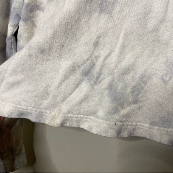 Enza Costa Tie Dye Cropped French Terry Pullover Hoodie Size Medium - Picture 6 of 8